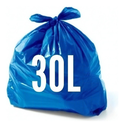 Saco Para Lixo 30 Litros Azul - Com 100 Unidades