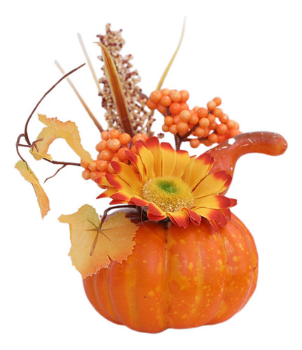 Calabaza Artificial Con Flores, Centros De Mesa De Flor