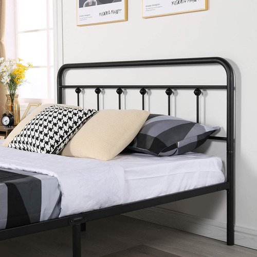 Base De Cama Matrimonial Vecel Victoriano Negro Oscuro