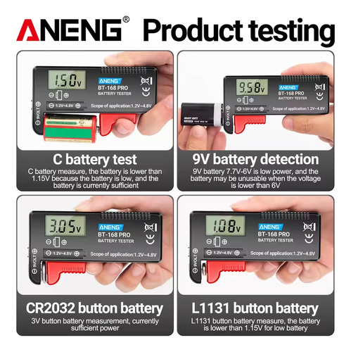 Probador De Baterías De Litio Digital Lcd Aneng Bt-168 Pro