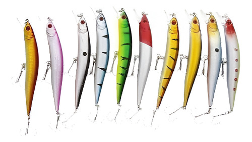 Mucho 10pcs Clases De Pesca Señuelos Anzuelos Crankbaits Min