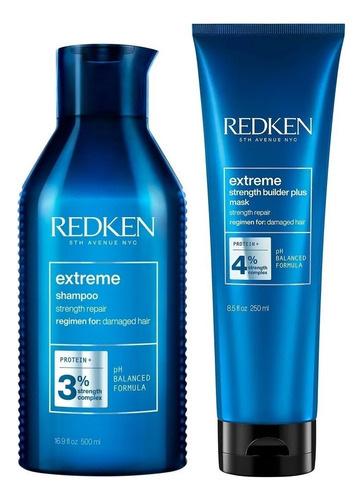 Shampoo 500ml+ Mascarilla Para Cabello Dañado Redken Extreme