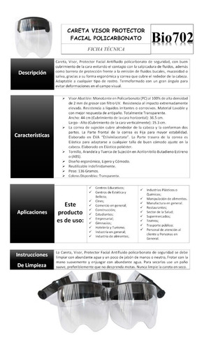 Careta - Protector Facial De Policarbonato - Bioseguridad