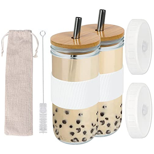 Makben Paquete De 2 Tazas De Té Boba Reutilizables Con Burbu