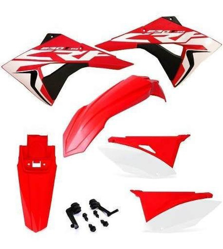 Kit Plástico Completo Biker El1te Crf 230 Com Adesivos Elite