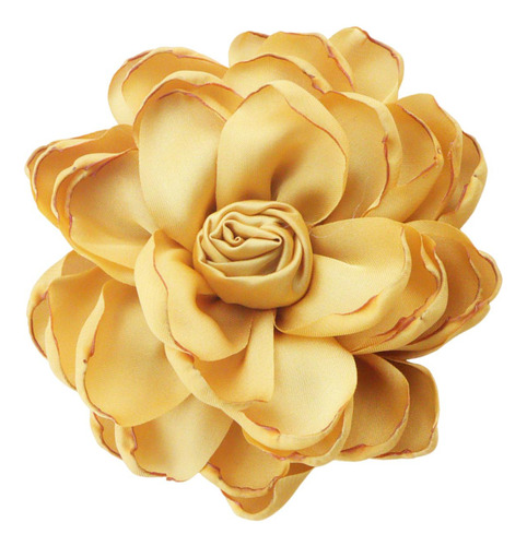 Tecido De Cetim Rosa Flor Grandes Broches Lapela Pinos Ouro