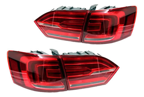 Kit Lanterna Traseira Jetta 2011 12 13 2014 Com Led 4 Peças