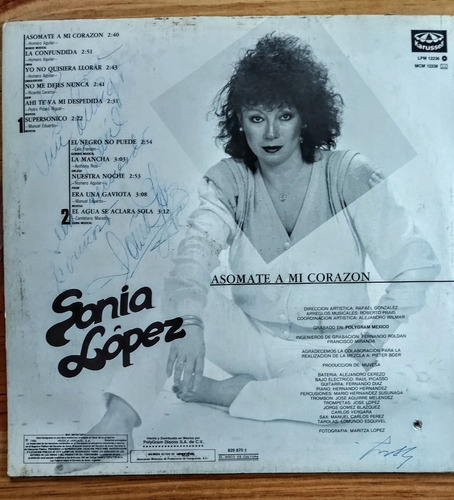 Disco Lp Vinilo De Sonia Lopez Autografiado (Usado)