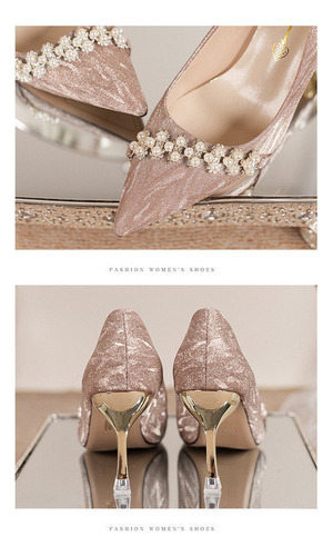 Zapatos De Boda De Tacón Alto De Cristal Para Mujer