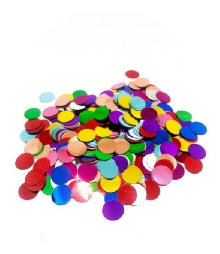 Confetti Papelito Globo Circulo Multicolor  Metalizado 30grs