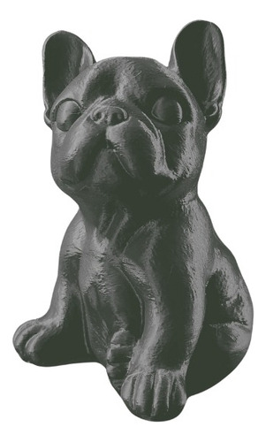 Bulldog Frances En 3d - 22cm Pintado A Mano Plateado