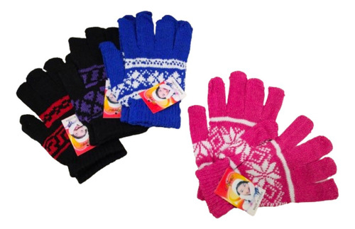 Guantes Adulto Diseños Y Colores Variados Invierno Mm-6820