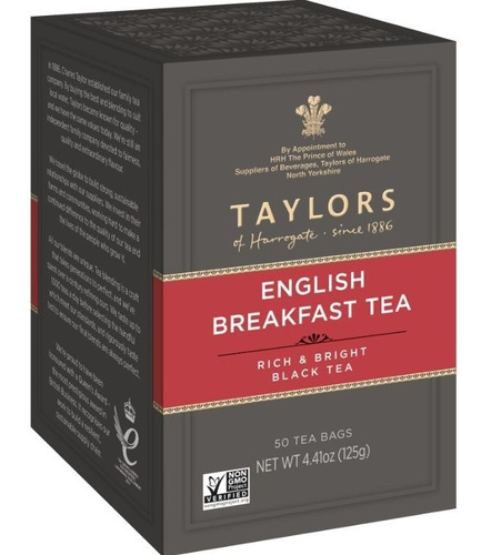 Taylors English Breakfast Tea Te Negro Importado 50 Pz 125g
