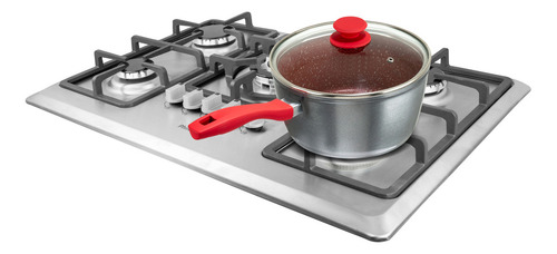 Panela Philco Ppn22a Com Tampa De Vidro 3l 22cm Cinza/vermelho