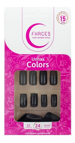 Unhas Postiças Colors Universo Black U3085 Fhaces