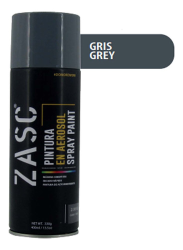 Pintura Spray Aerosol Acero Gris 400ml Zasc