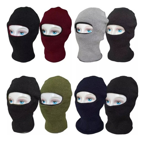 Gorro Pasamontañas Termico Doble Faz 12 Unidades Colores