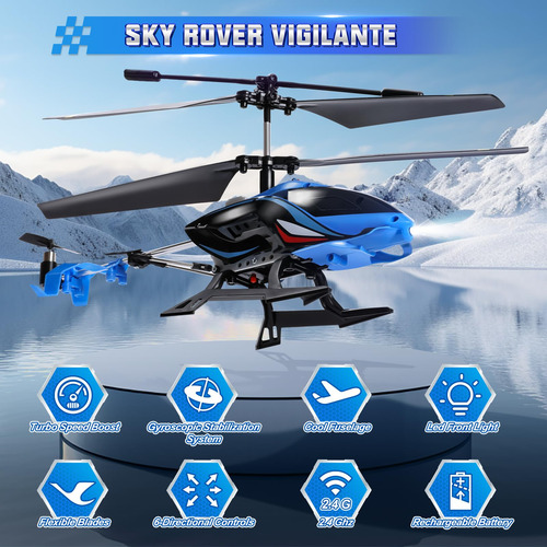 Helicóptero Rc Sky Rover Vigilante Control Remoto Con Luces Color