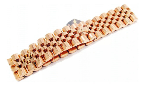 Pulsera Esclava Rolex Acero Inoxidab Oro Rosa Broche Firmado Oro Rosa 20 Cm 20 Cm