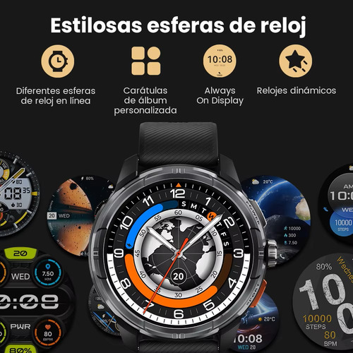 Haylou Solar Ultra Gps Smart Watch 1,6' Pantalla Amoled Llamadas Bluetooth 5atm Resistencia Al Agua, Ls23, Color Negro