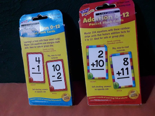 Pack Cartas Suma Y Resta Trend Enterprises 0-12 Para Niños (Usado)