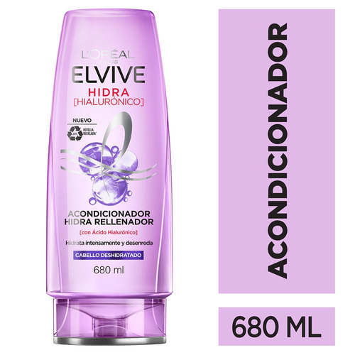  Acondicionador Hidra Hialuronico 680 Ml Elvive Cabello Deshidratado