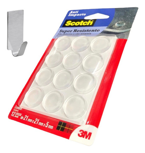 Set 12x Goma Protectora 3m Scotch Anti Impacto Mesa Vidrio