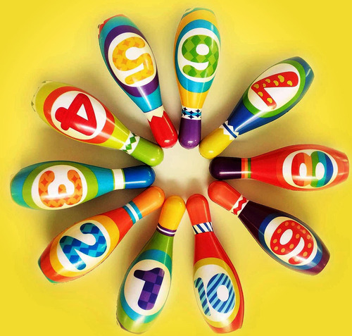 Toyvelt Kids Bowling Set - With 10 Bowling Pins & 2 Balls -
