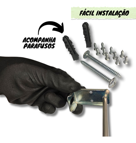 Kit 8 Cantoneiras L Reforçada Fixação Capa Branca + Parafuso