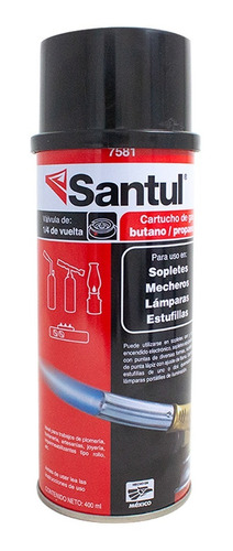 Lata Cartucho Gas Butano Para Rellenar Valvula 1/4'' Santul