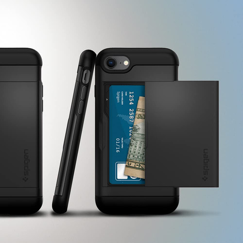 Funda De Teléfono Spigen Slim Armor Cs Para iPhone SE 2022 Negra