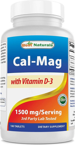 Best Naturals | Cal Mag With D3 | 1500mg | 180 Tablets