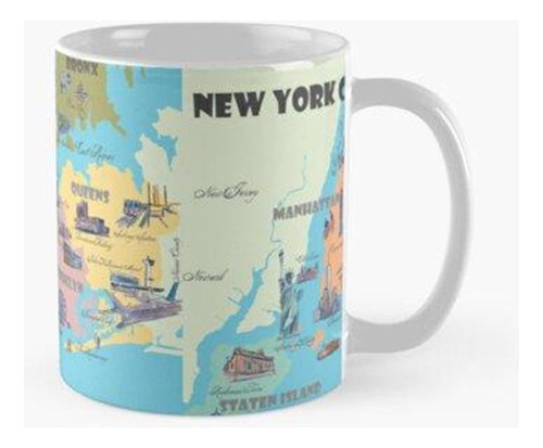 Taza Mapa De Lugares Destacados De La Ciudad De Nueva York N