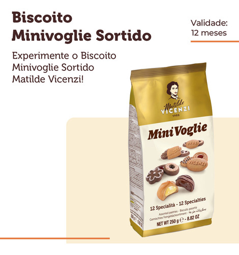 Biscoito Recheado E Sem Recheio Sortido Vicenzi 250g