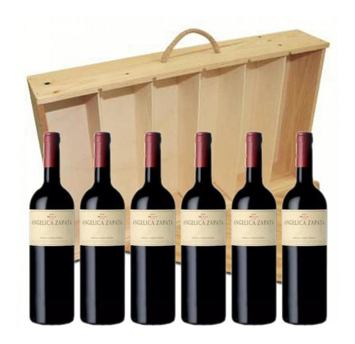 Estuche Madera Vino Angelica Zapata Malbec X 6 Unidades