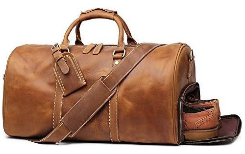 Bolso De Viaje De Cuero Leather Fool Para Hombre Bolso De Vi