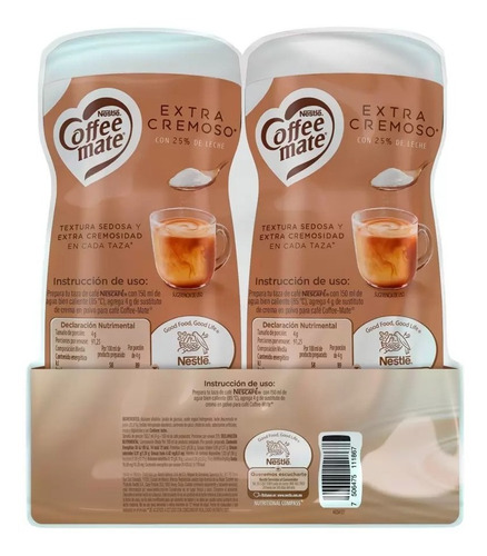Extra Cremoso Sustituto Crema En Polvo 2 Pzas De 550 G