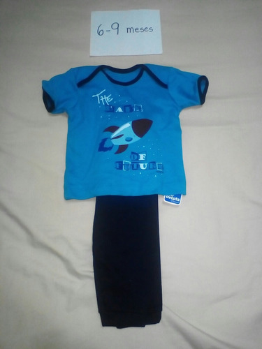 Pijama Bebe Varon Ovejita 100 % Algodon Talla 6-9 Meses