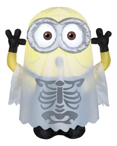 Minion Dave Inflable Para Halloween, 105 Cm, Con Led