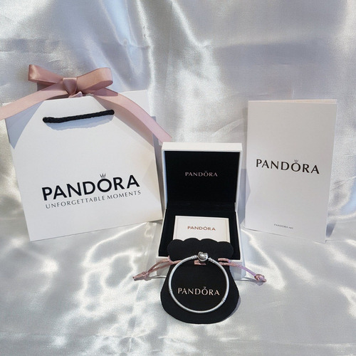 Imagen 7 de 10 de Pulsera Pandora Corazón 100% Original Ale Plata 925