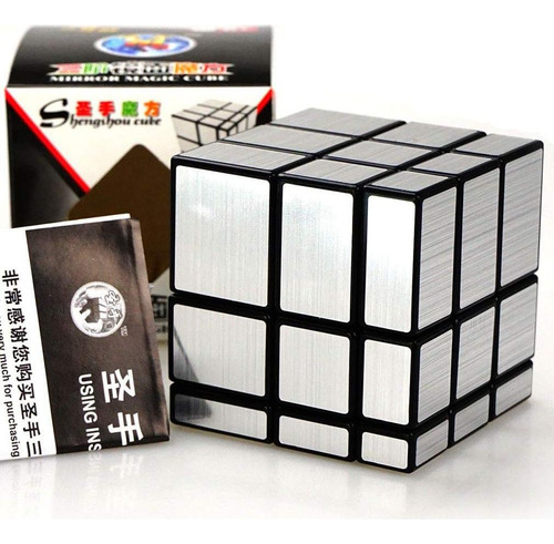 Cubo Mágico Tanch 3x3 Espejo Plata Para Niños Y Adultos