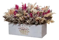 Comprar Arreglo Flores Secas Y Preservadas En Cajón De Madera