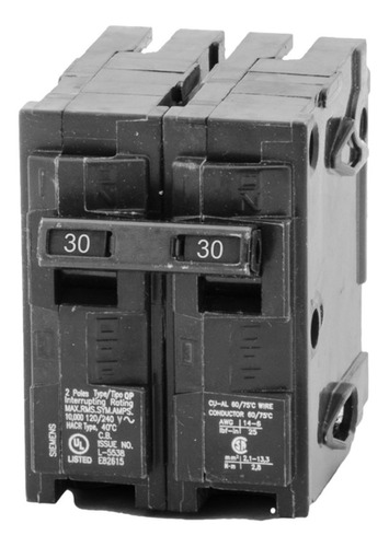 Interruptor Termomagnetico Tipo Qp 2p 30 Amp Siemens Q230