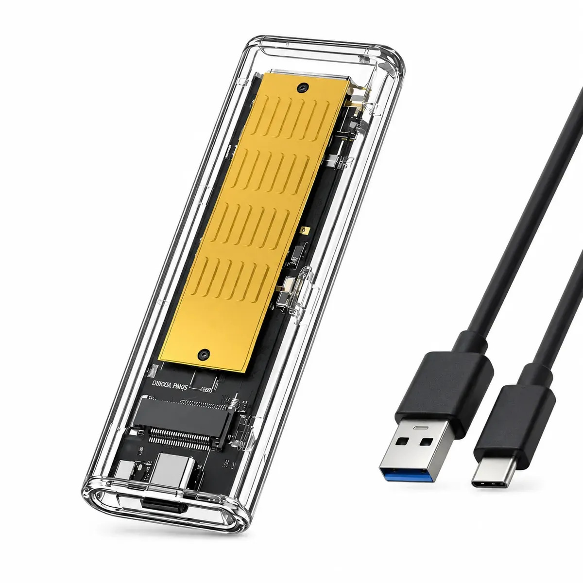 Case ssd M2 Nvme e Sata Ngff Adaptador Hd Externo M.2 Usb 3.1 Tipo C 10Gb Transparente QueroCase