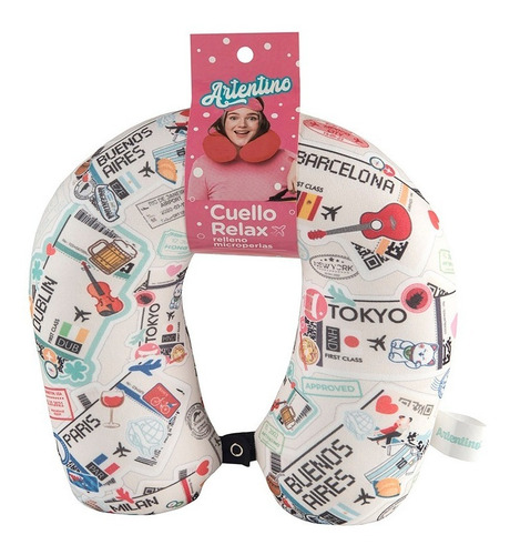 Imagen 1 de 7 de Almohada Cuello Viaje Relax Diseño Hombre Mujer Niño Niña