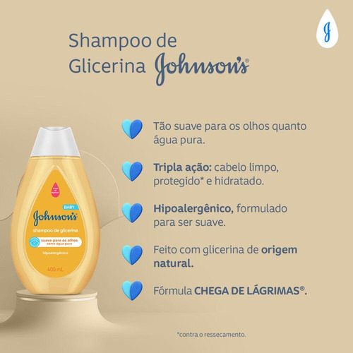 Shampoo Johnsons Baby Regular 750ml Com 4 Unidades