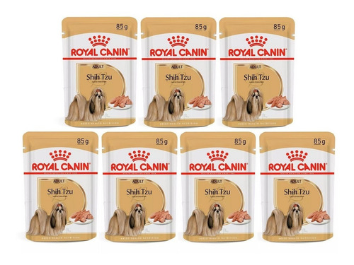 Kit 7 Unidades Royal Canin Ração Sachê Shih Tzu Adult 85g