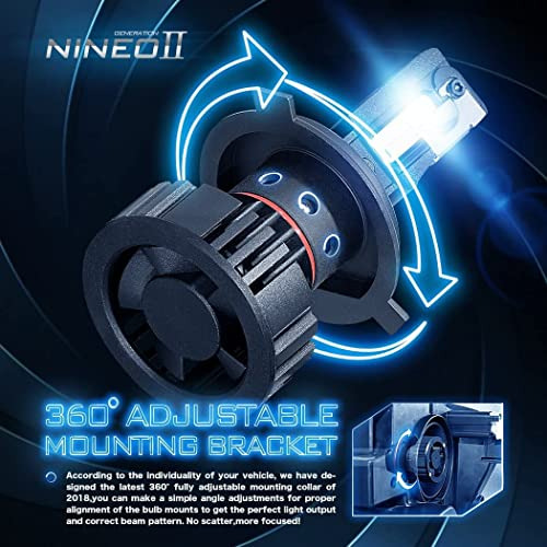 Nineo Bombillas Led 9007, 17000lm 80w Hb5 Luces Halógenas De