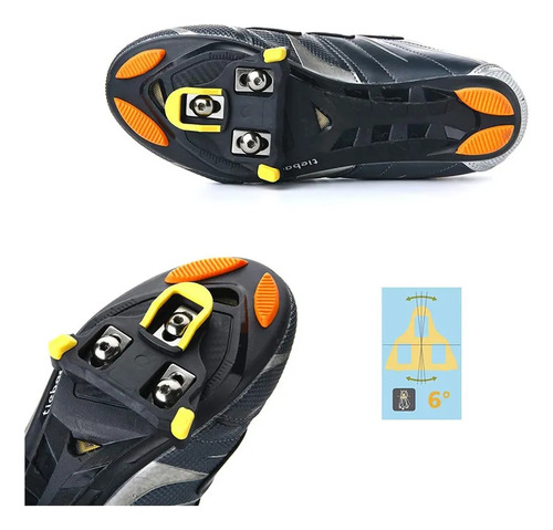 Placas Calas Bici De Ruta Amarillas 6° Compatible Con Spd-sl