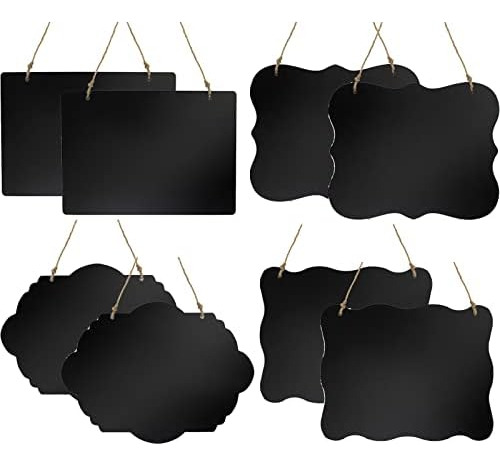 8 Pack Hanging Chalkboard Signs, Double-sided Chalkboar...